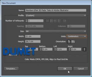 Memberi Efek 3D Pada Teks di Adobe Illustrator
