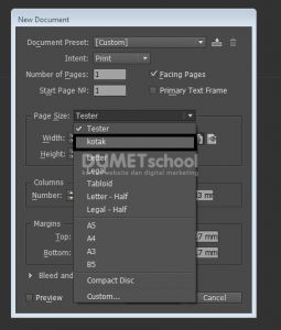 Menyimpan Format Ukuran Dokumen Pada Software Adobe Indesign