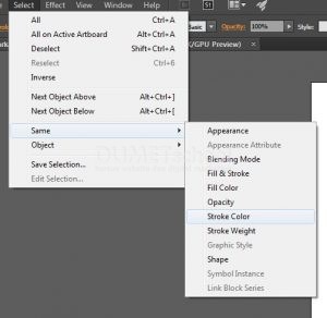 Seleksi Objek Berdasarkan Warna Stroke Di Adobe Illustrator