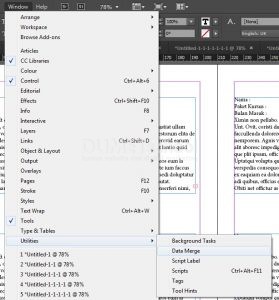 Cara Memerge Data di software Pengolah Gambar Adobe Indesign
