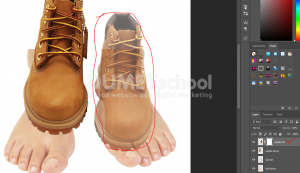 Buka photo sepasang kaki di adobe photoshop. Pilih photonya lalu klik kanan open with photoshop.-10