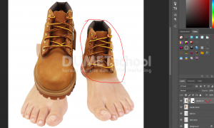 Buka photo sepasang kaki di adobe photoshop. Pilih photonya lalu klik kanan open with photoshop.-11