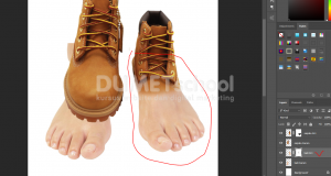 Buka photo sepasang kaki di adobe photoshop. Pilih photonya lalu klik kanan open with photoshop.-12