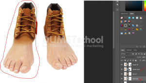 Buka photo sepasang kaki di adobe photoshop. Pilih photonya lalu klik kanan open with photoshop.-13