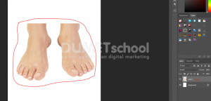 Buka photo sepasang kaki di adobe photoshop. Pilih photonya lalu klik kanan open with photoshop.-6