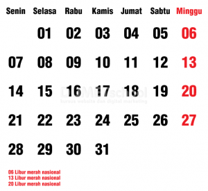 Cara Membuat Template Tanggalan Kalender Di Illustrator Part 2 - 18
