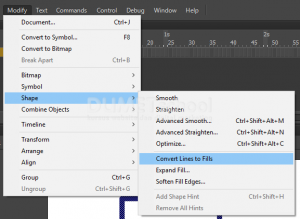 Cara Merubah Garis Stroke Menjadi Fills di Adobe Animate