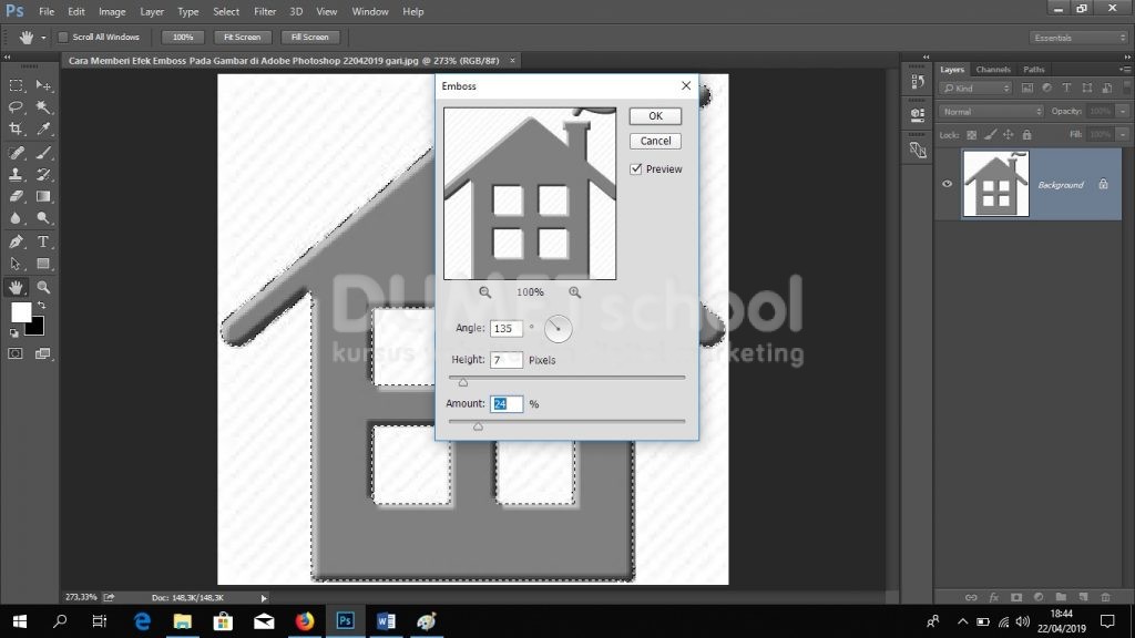 Cara Memberi Efek Emboss Pada Gambar di Adobe Photoshop