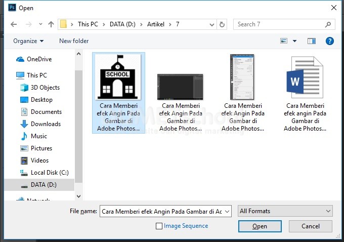 Cara Memberi efek Angin Pada Gambar di Adobe Photoshop