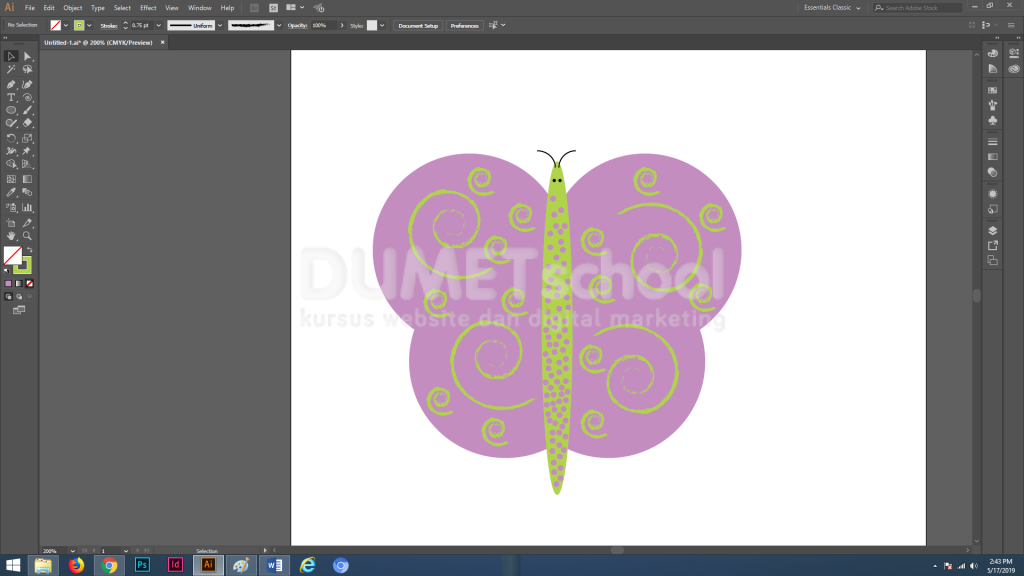 Cara Membuat Karakter Animasi Binatang di Adobe Illustrator Part 4