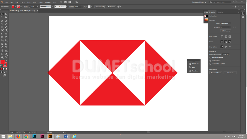 Cara Membuat Logo HSBC Menggunakan Objek Kotak di Adobe Illustrator