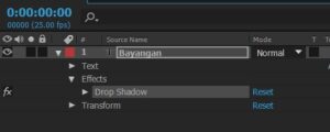 Cara Membuat Teks Memiliki Bayangan atau Drop Shadow di Adobe After Effects