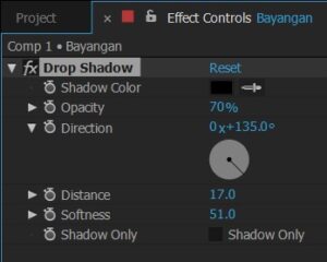 Cara Membuat Teks Memiliki Bayangan atau Drop Shadow di Adobe After Effects