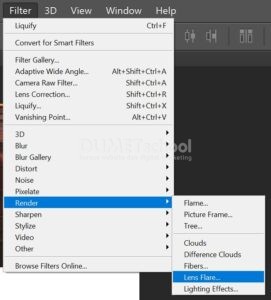 Menambahkan Sinar Matahari Tenggelam di Adobe Photoshop