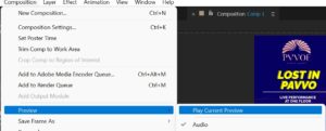Cara Menampilkan Play Current Preview di After Effect