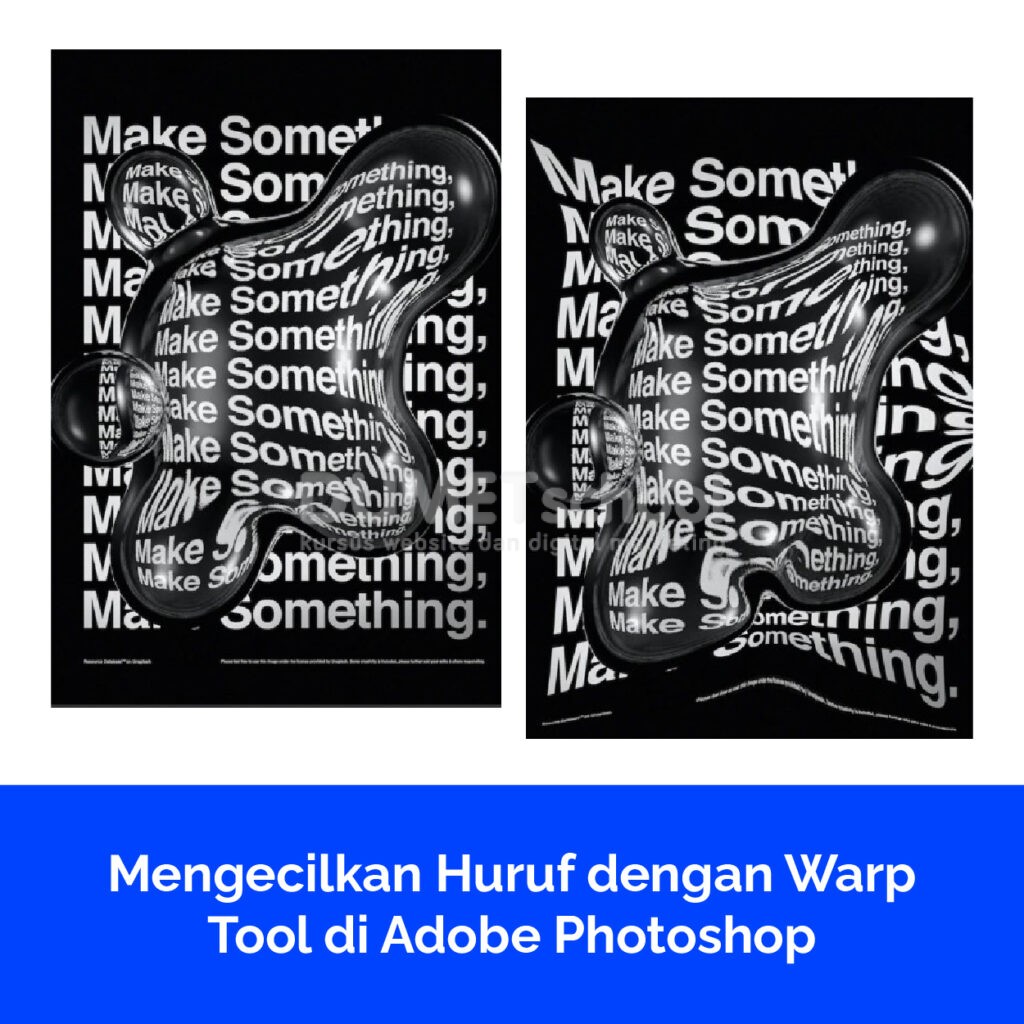 Mengecilkan Huruf dengan Warp Tool di Adobe Photoshop