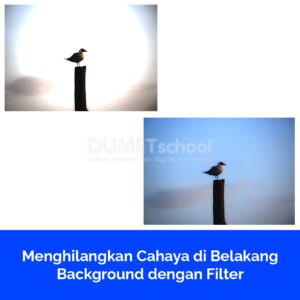 Menghilangkan Cahaya di Belakang Background dengan Filter