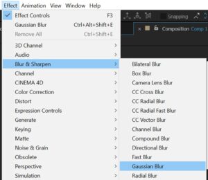 Memberi Efek Gausin Blur di After Effect